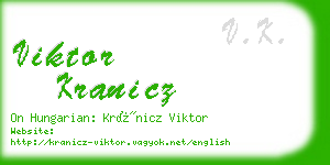 viktor kranicz business card